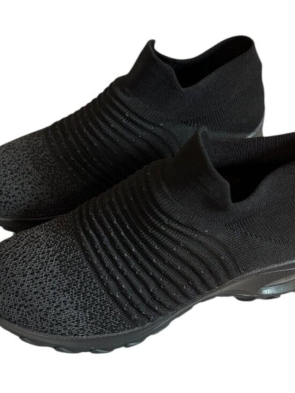 STQ New Black Women’s Knit Walking Shoes Slip On Breathable Sneakers Size 9